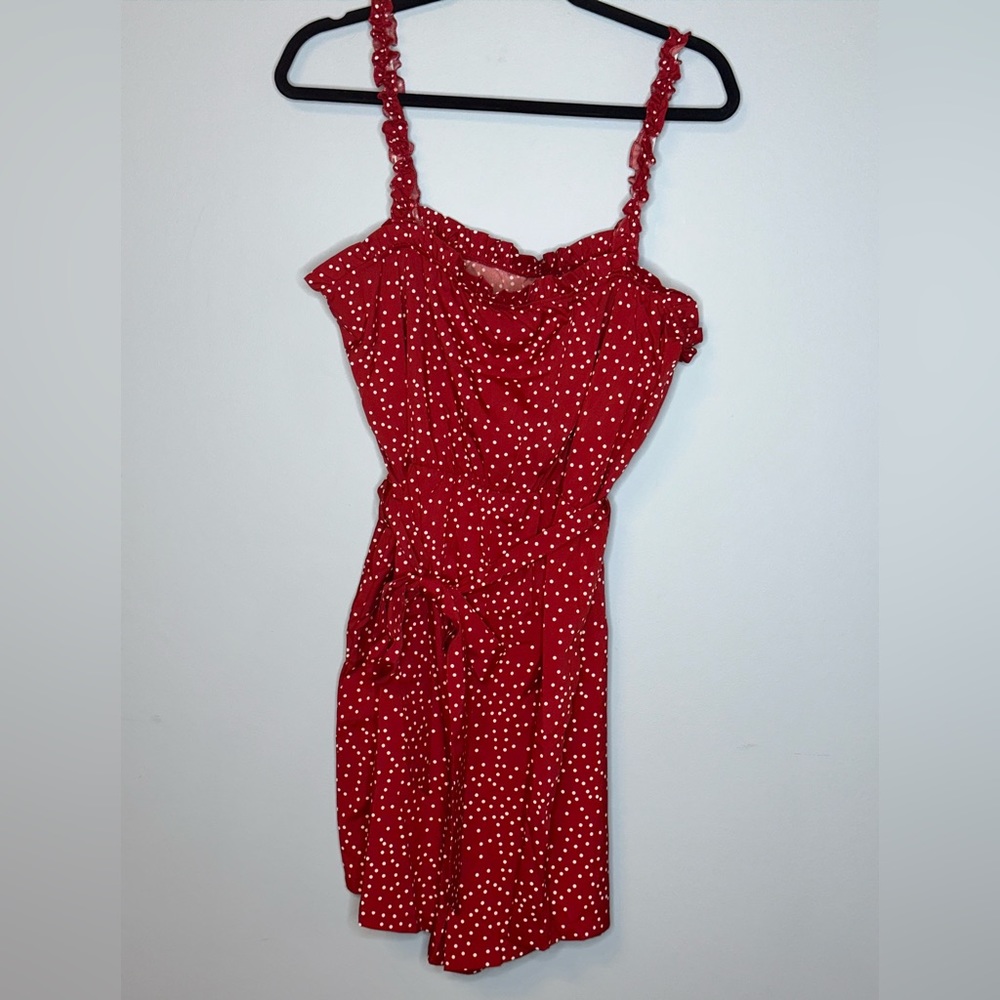 Romper with tie around waist